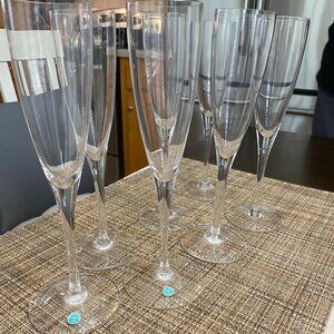 Seven Tiffany and Co. Champagne Toasting Flutes - Never Used